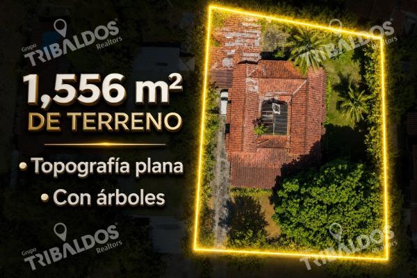 Terreno de 1,556m² en altos del golf con casa colonial para restaurar