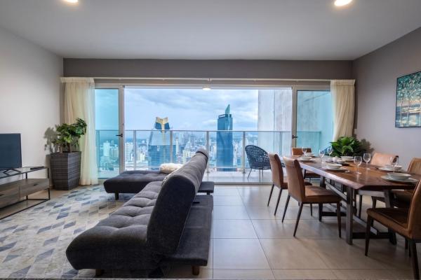 Apt amoblado en piso alto - av balboa - 109 m2