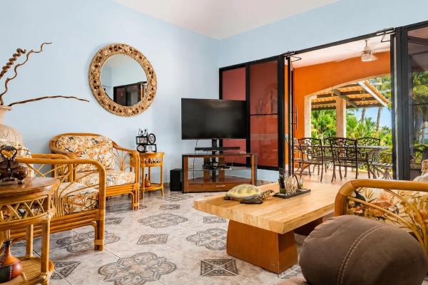 Beachside home with solar panels in las lajas