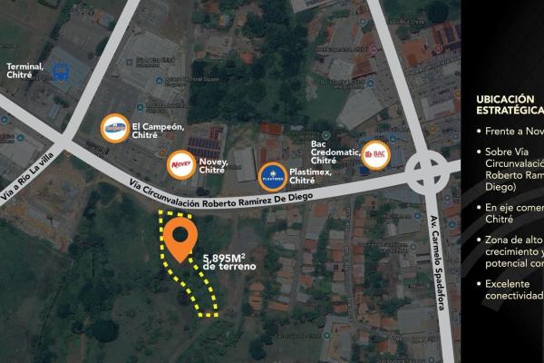 Commercial land for sale in front of novey, chitré