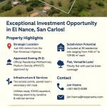 For sale: spectacular land in el nance, san carlos