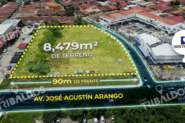 Venta de terreno comercial en ave. jose agustin arango