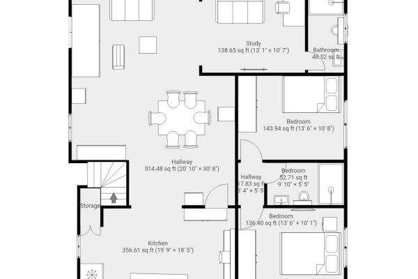 Casa de 3 habitaciones bellamente mantenida con área de invitados