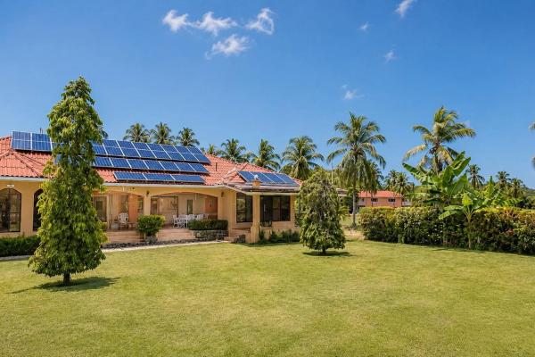 Beachside home with solar panels in las lajas