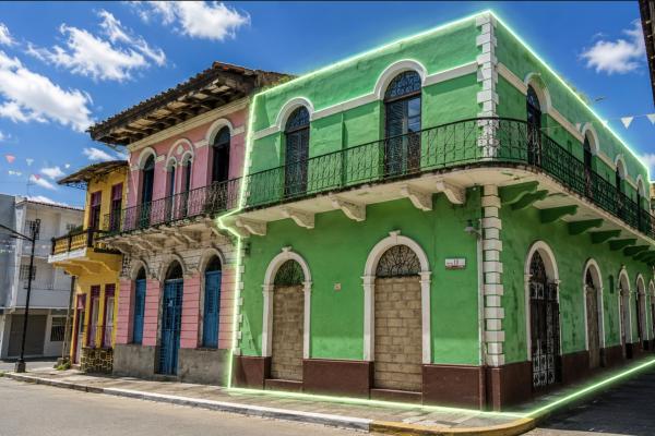 Historic building with an arched facade