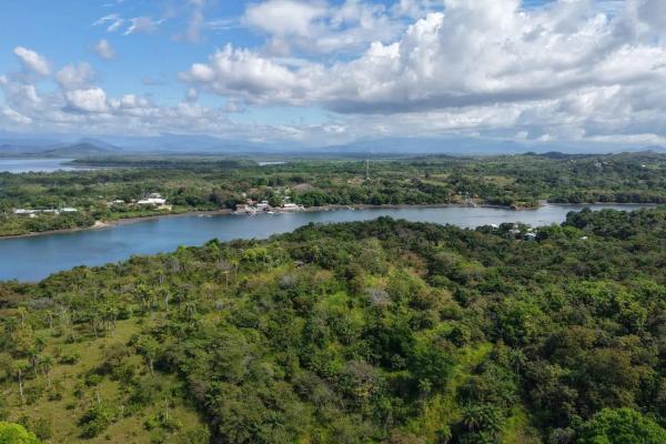 Terreno insular de 10,5 hectáreas con acceso por carretera.